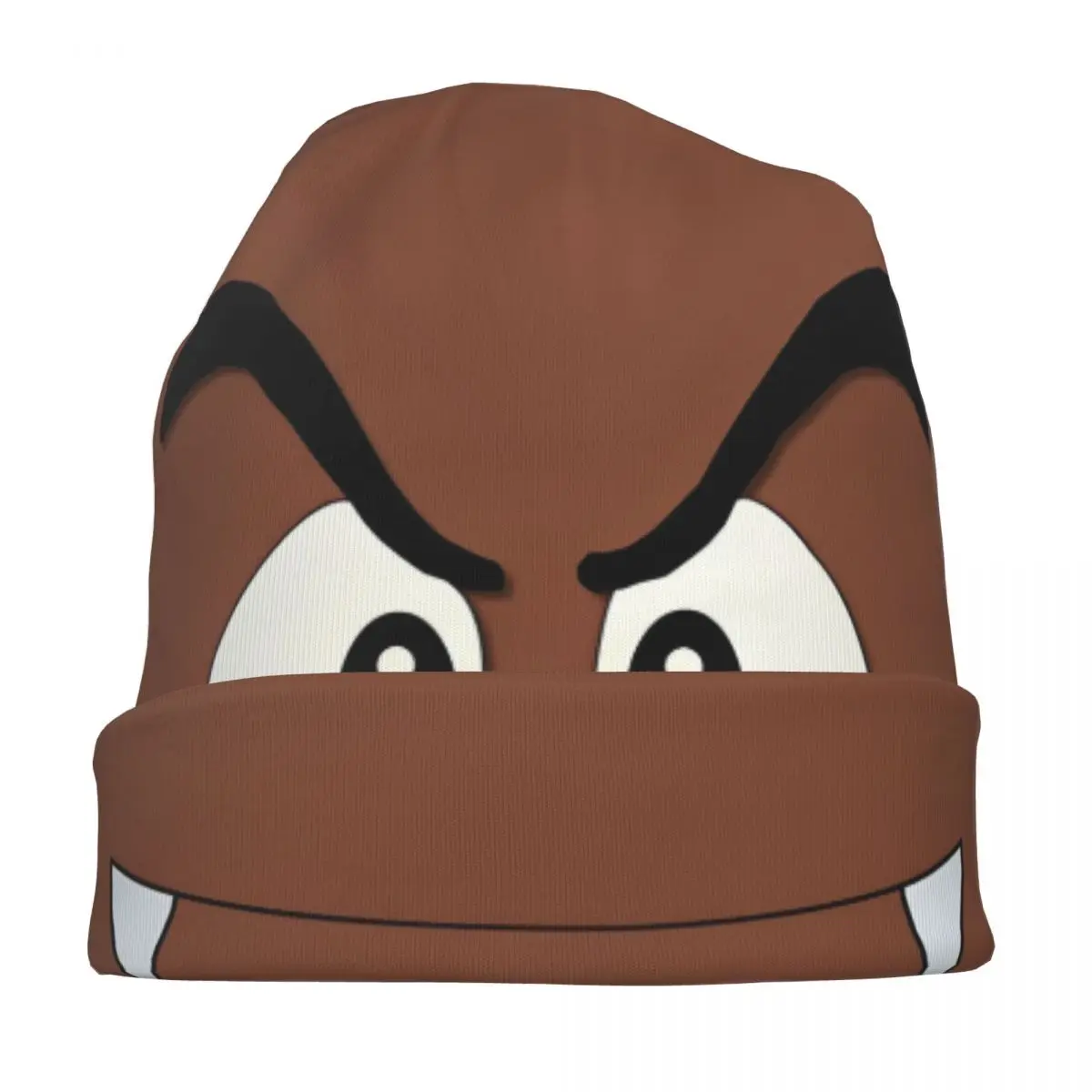 Goomba Face Cartoon Bonnet Hat Autumn Winter Street Skullies Beanies Hat for Men Women Summer Multifunction Cap