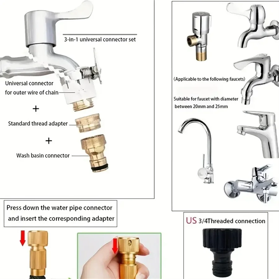 Hochdruck-Autowaschwasserpistole für den Hausgebrauch und Legierung, langer Stab, Metallgriff, Bewässerungswerkzeug mit Adapter, Wasserkocher-Zubehör – Detail 11