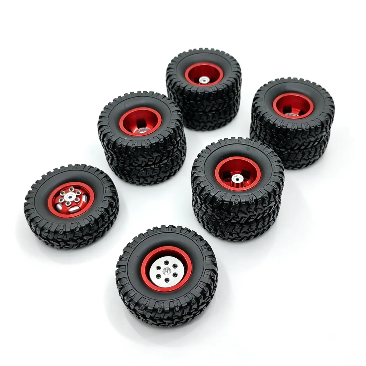RC Car Wheel Hub Gravel Tire Wheel Hub Soft Tire Leather Set Fit for WPL B16 B36 FY JJRC Modified Remote Control Car Parts