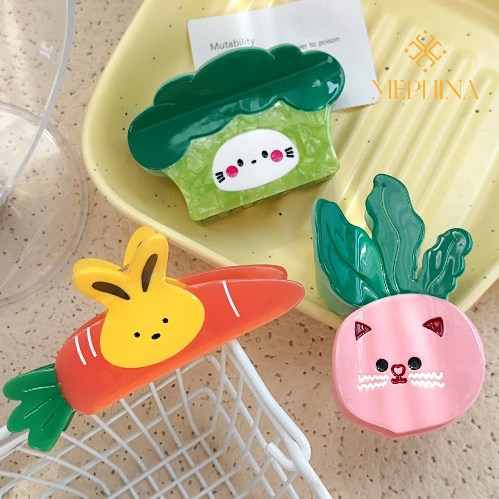 

MEPHINA Vegetable Series Hair Claw Clips Broccoli Hair Claws Carrot Hair Claws Cute Rabbit Hair Claws Accessories for Women