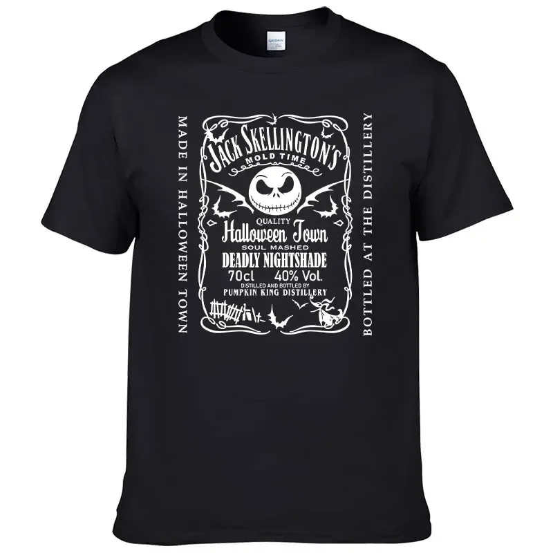 Nightmare T-shirt Before Christmas Men\'s Pure Cotton T-shirt Jack Skellington Face T-shirt Street Casual Fashion Large top F117