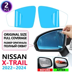 Full Cover Anti Fog Rainproof Film Rearview Mirror for Nissan X-Trail T33 MK4 2022 2023 2024 Car Accessories X Trail Rogue 2022