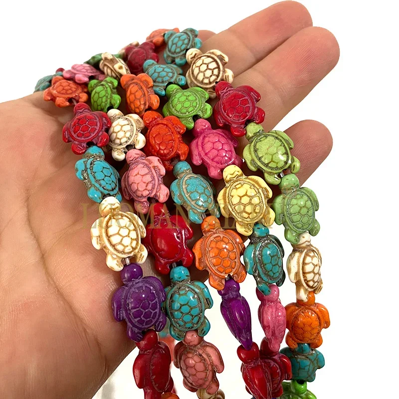 Wholesale Blue Turquoise Turtle Shape Natural Stone Beads for Jewelry Making DIY Bracelet Necklace Handmade Materials 14x18mm image 4