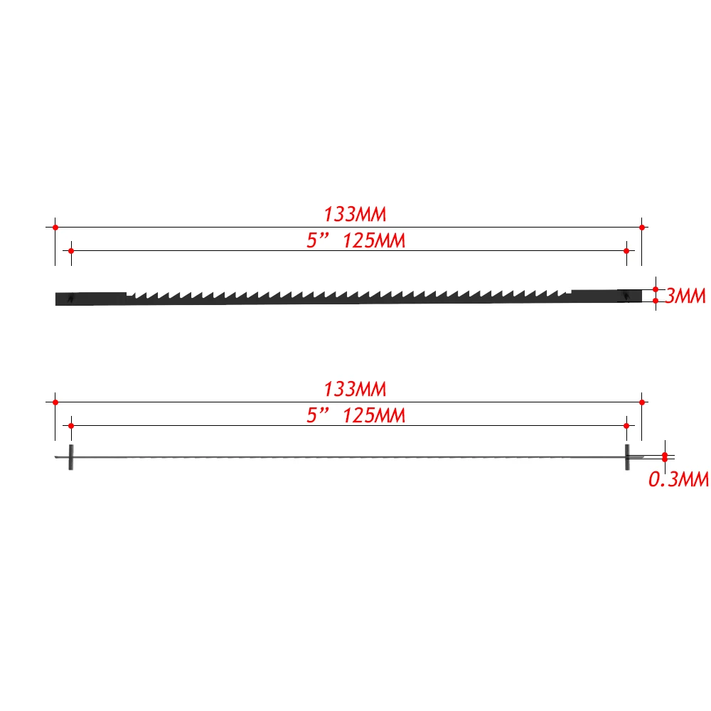 Imagem -03 - Pinned Scroll Saw Blades Ferramentas Elétricas Acessórios para Carpintaria Faça Você Mesmo Tpi 10 15 18 24 125 mm 12 Pcs por Conjunto