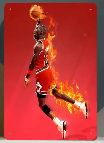 Michael Jordan- Bulls Vintage-Inspired Metal Wall Sign -Chicago 12x8 new  -aluminum