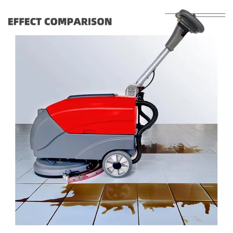 Commercial New Hand Push Floor Sweeper Electric Tile Floor Scrubber Cleaning Machine Washing For Supermarket