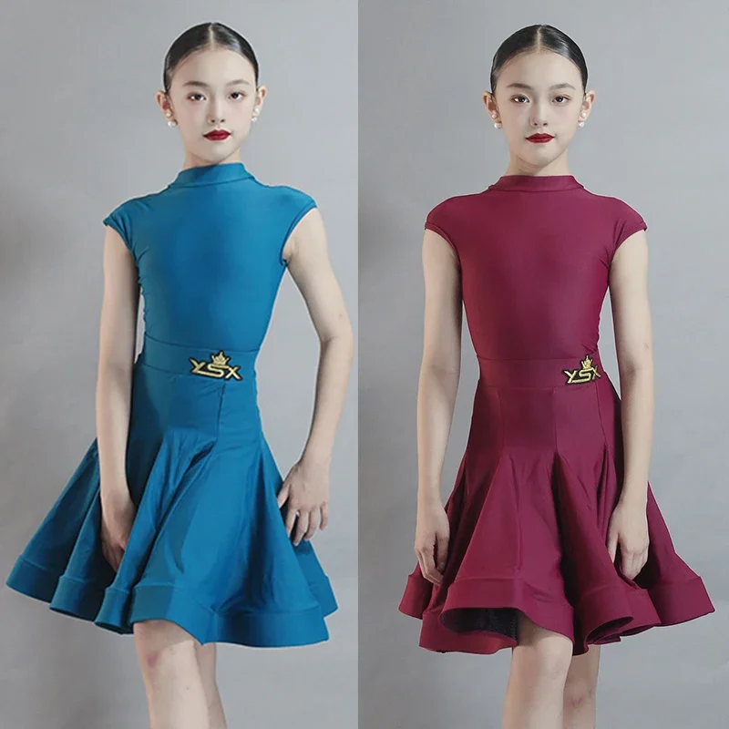 

High-Neck Waltz Latin Dance Clothing Sleeveless Dancing Clothes Salsa Training Wear Standard Competition Uniform
