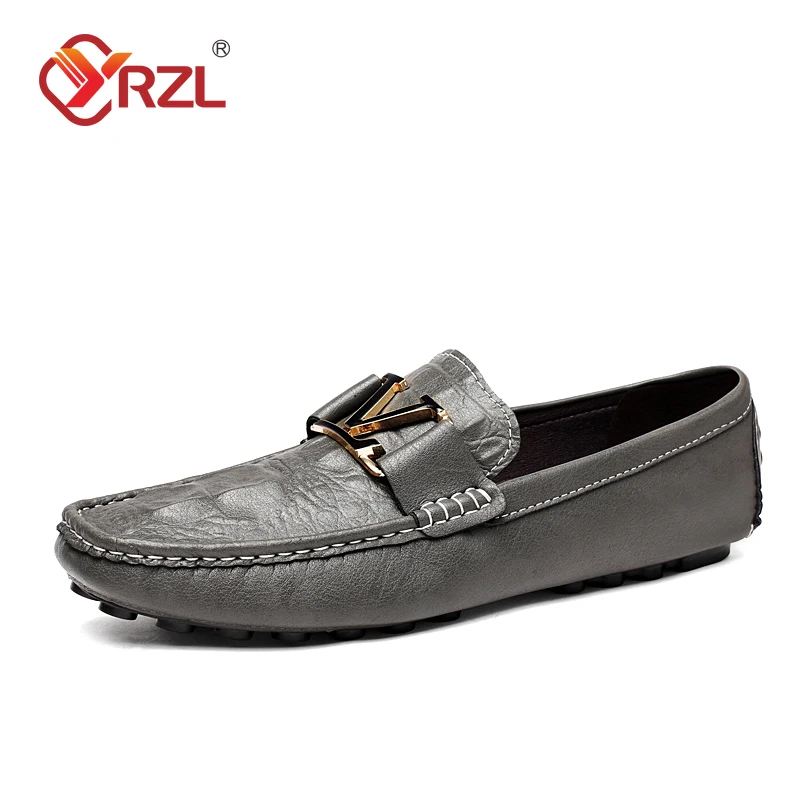 YRZL Mens Leather Loafers Shoes Big Size Handmade Loafers High Quality Loafers Shoes Luxury Outdoor Slip on Shoes for Men