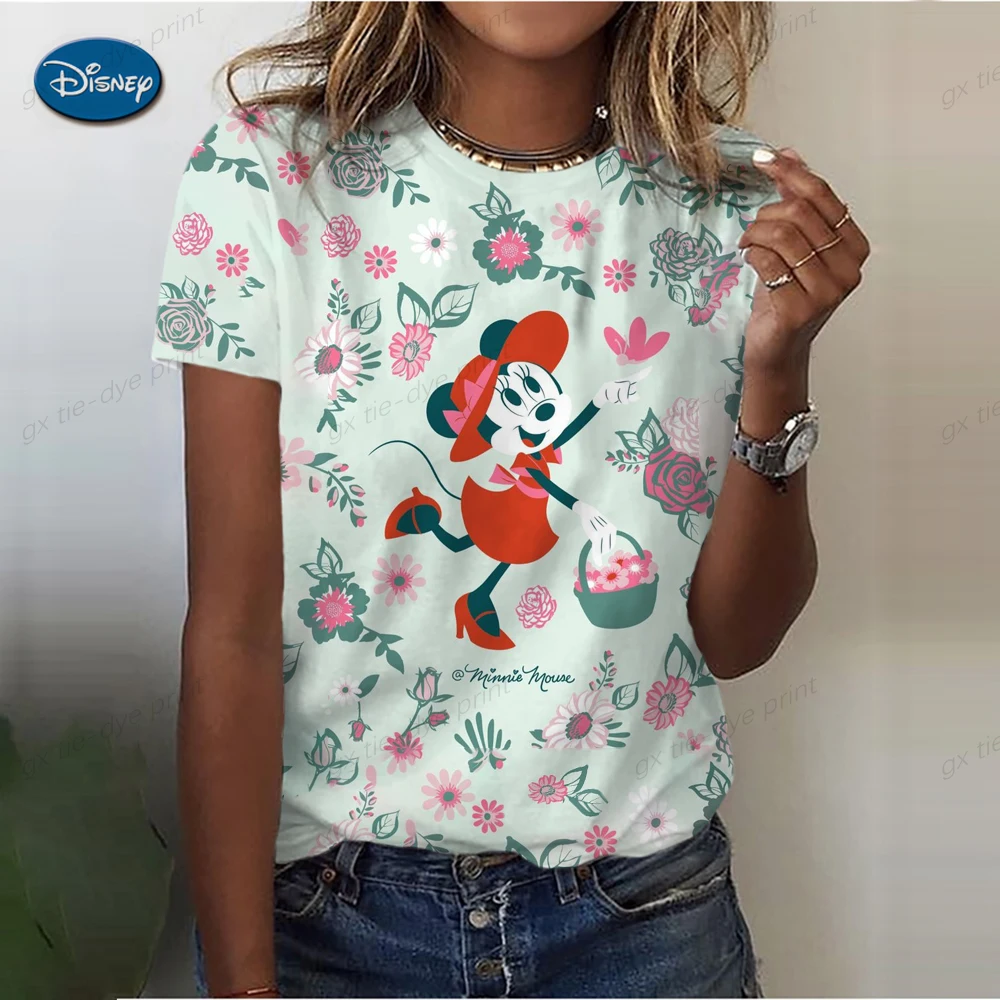 Disney T-Shirt Mickey Mouse Cartoon Animation 3D-Druck Straßen kleidung Damenmode T-Shirt Kinder Mädchen Street Style t