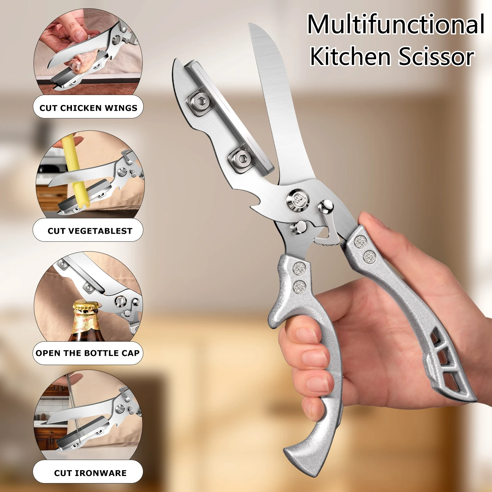 Multifunctional Kitchen Scissors All In One Chopping Board Knife Set For Household Camping Travel Cooking Tools BBQ scissors