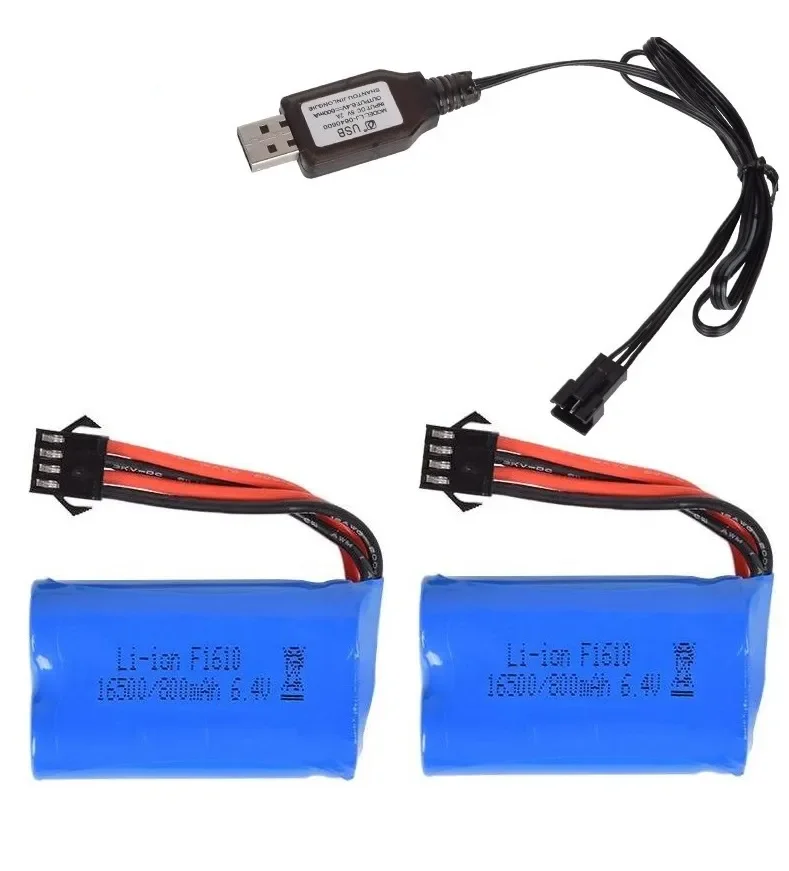 6.4V 800mAh Lipo Battery for 18628 18629 18428 18429 remote high-speed Car Toy SM4P Connector Spare Parts 6.4 V