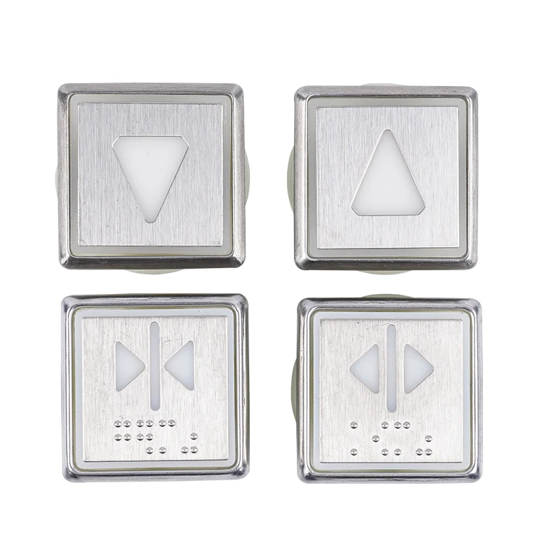 Imagem -04 - Botões de Elevador para Kone Chaves Quadradas Fundo Redondo Seta Interruptor Numérico Luz Vermelha com Braille Peças de Elevação de Quadro Branco Pcs
