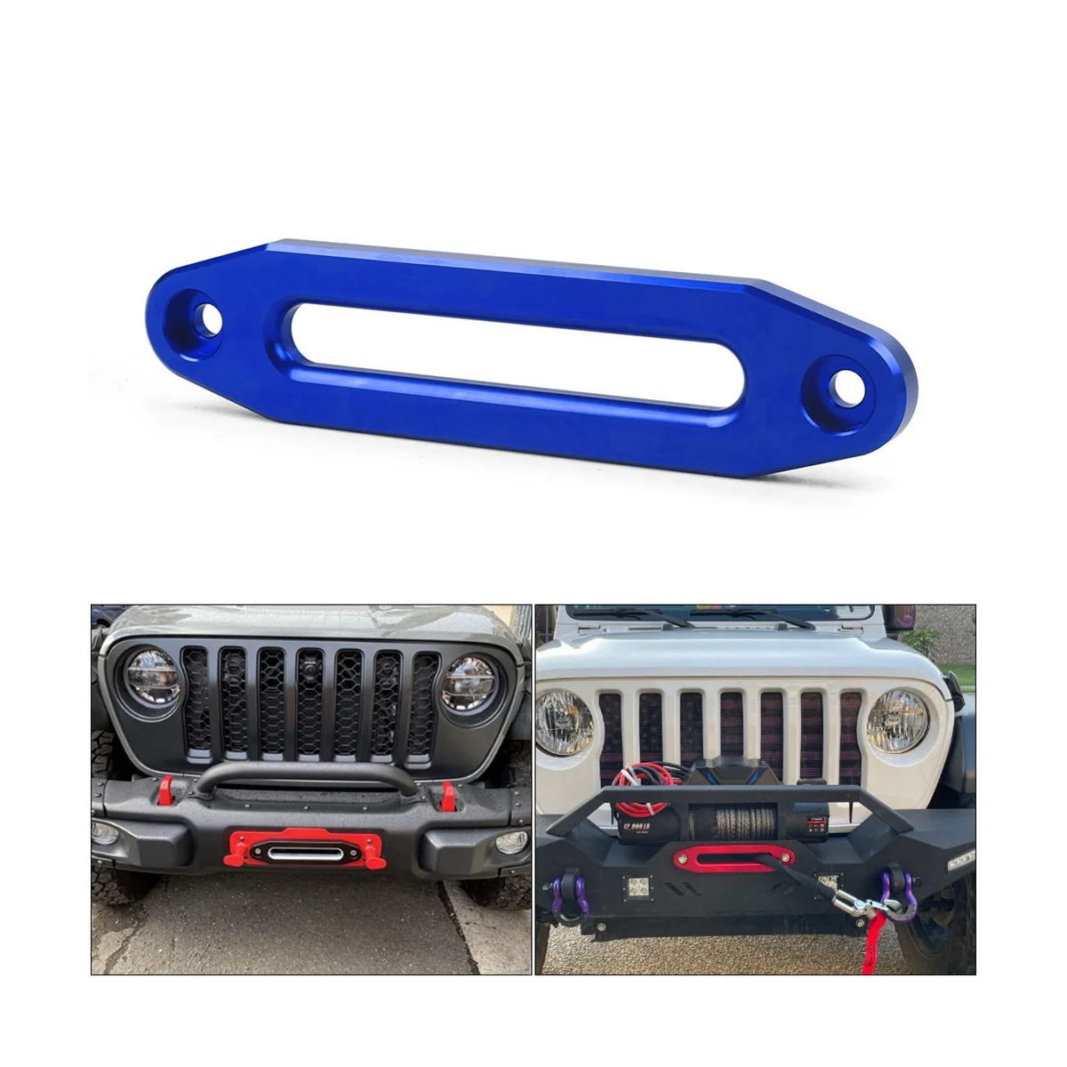 10 Inch 12000 DBS Winch Rope Guide Hawse Aluminum Fairlead for Off Road 4WD Rope Silver Rope Guide Wire Guide Blue