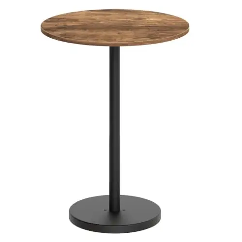 Bar Table, Round Bar Table, Counter Height Table, Pub Cocktail , Metal Frame, for Bistro, Dining Room, Living