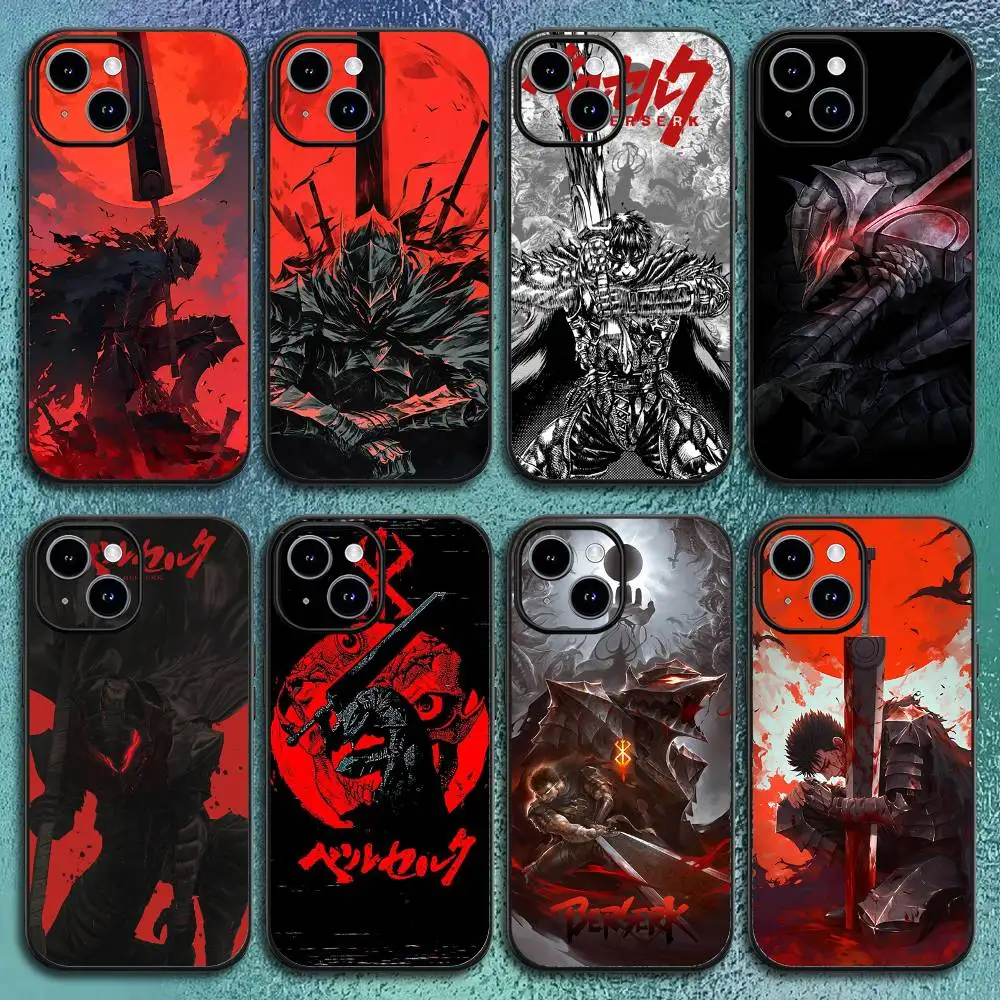 B-Berserk ANIME Handyhülle für iPhone 17 12 13 14 15 16 Pro Max Plus Classic Black Soft Shell