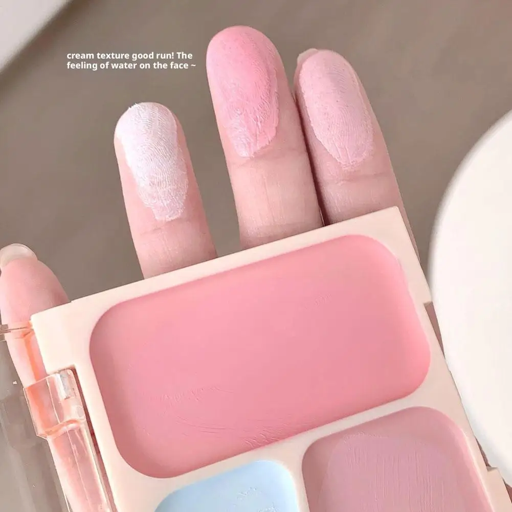 لوحة أحمر الخدود بثلاثة ألوان لجميع ألوان البشرة ماتي توسيع لون اشراق الوجه أحمر الخدود روج ماكياج الخد تينت ماكياج #6