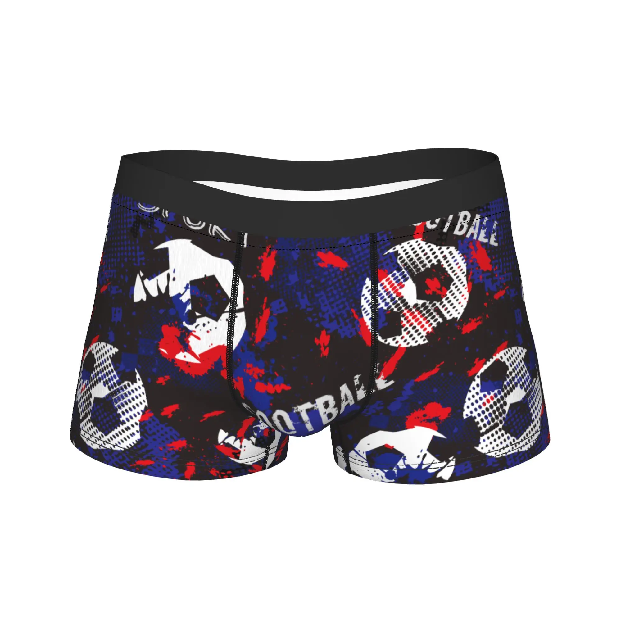 Men Cartoon Soccer Ball Football Long Underwear  Printed Boxer Briefs Shorts Panties Male Breathable Underpants M-XXL