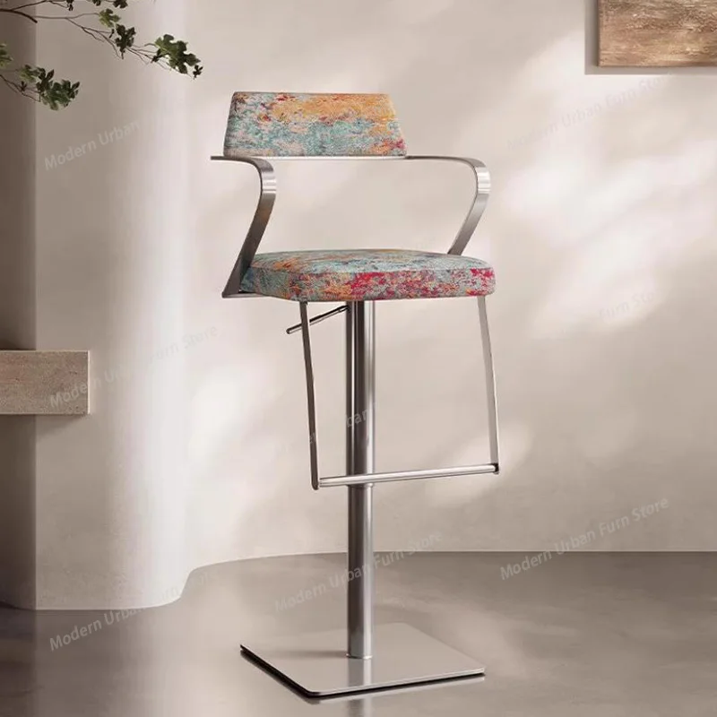 

Accent Swivel Bar Stools Luxury Designer Make Up Restaurant with Back Bar Chairs Nordic Counter Chaise De Bar Trendy Furniture
