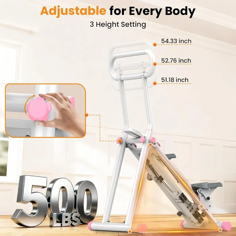 ترقية سائر الدرج HXD-ERGO مع مقاومة 6 مستويات ومقود قابل للتعديل للياقة البدنية المنزلية تصميم مدمج قابل للطي مثالي f