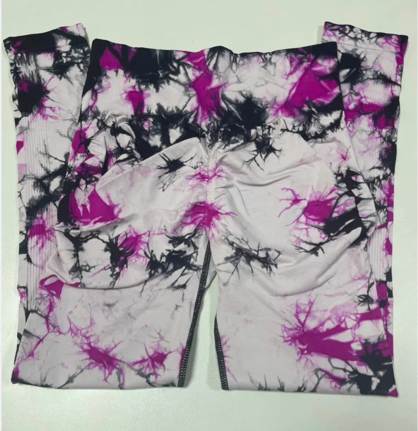 Women Tie-Dye Scrunch Seamless Leggings High Waist Push Up Yoga Training Leggins Workout Sports Gym Running Pants