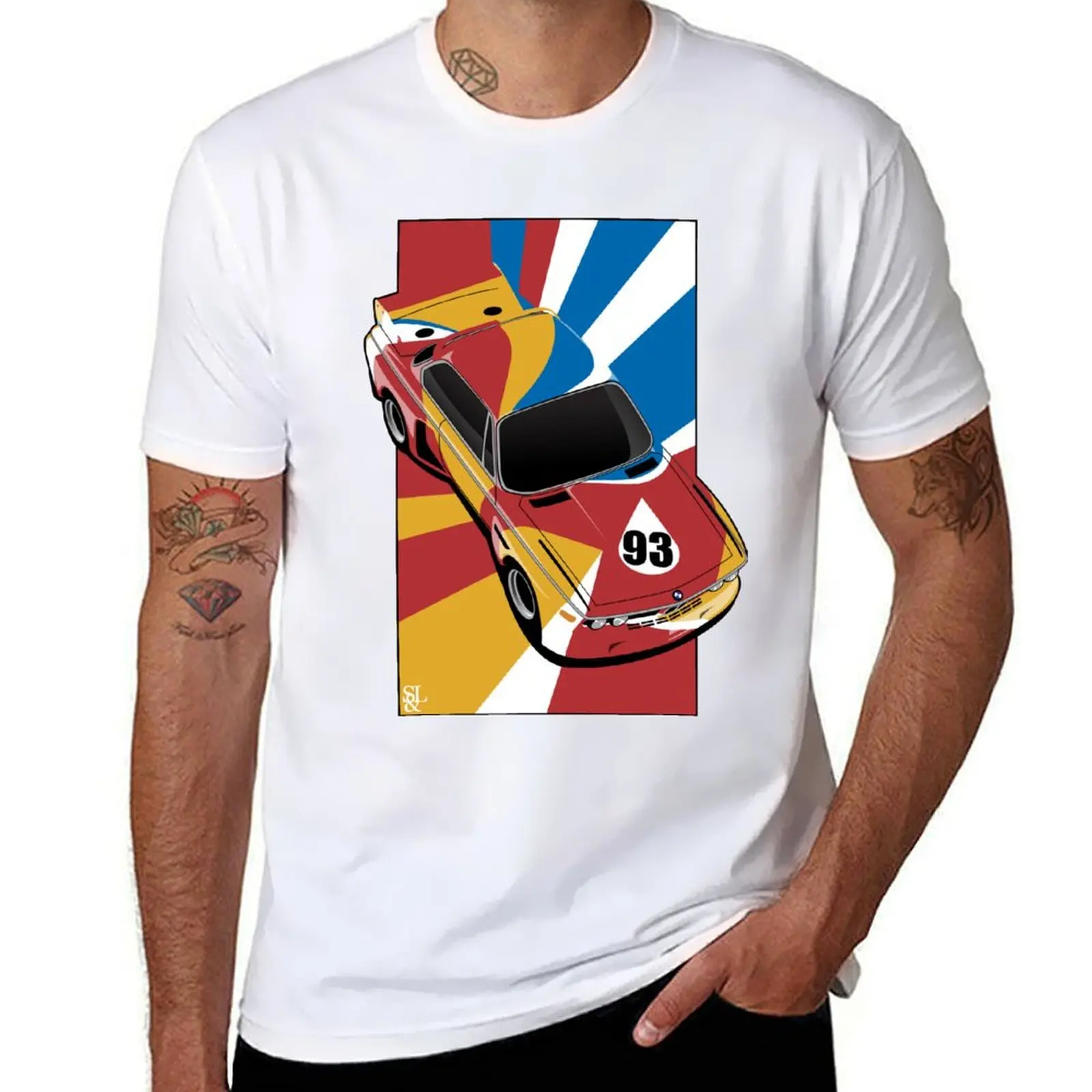 

1975 E9 3.0 CSL Art Car T-Shirt t shirt man luxury t shirts for man slim fit