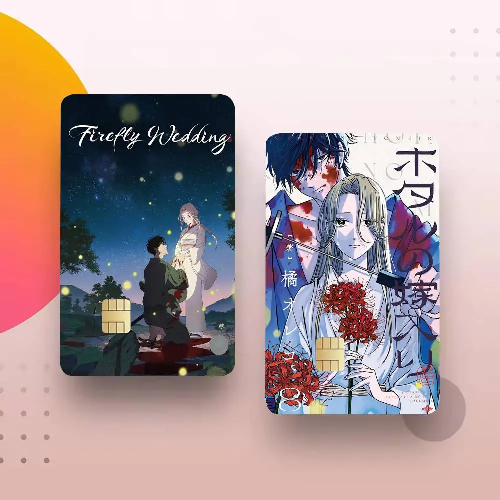 Anime F-Firefly Wedding 4pcs 1Set Film Skin for Debit Credit Bank Visa Card Decal Cover