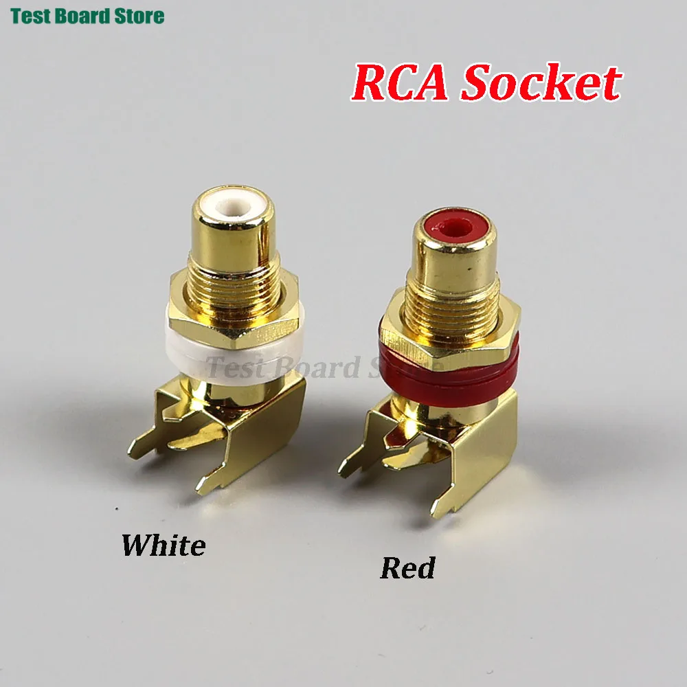 

1PCS Pure copper gold-plated RCA socket Installation welding on PCB Board AV Audio Amplifier speaker terminal connector
