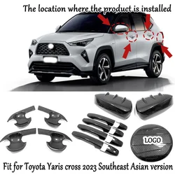Car exterior decoration Door Handle Bowl Covers For Toyota Yaris cross Southeast Asian version 2023 ABS Styling Accessories