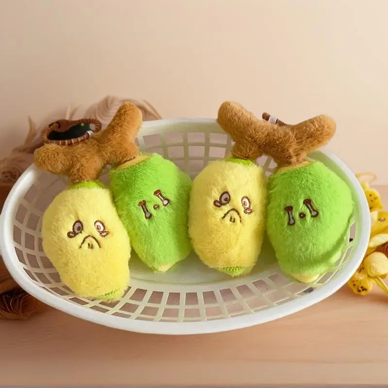 1/2 pçs forma de banana bonecas de pelúcia pingente kawaii chaveiro feminino meninas diversão frutas bonecas bolsa decoração crianças presente aniversário