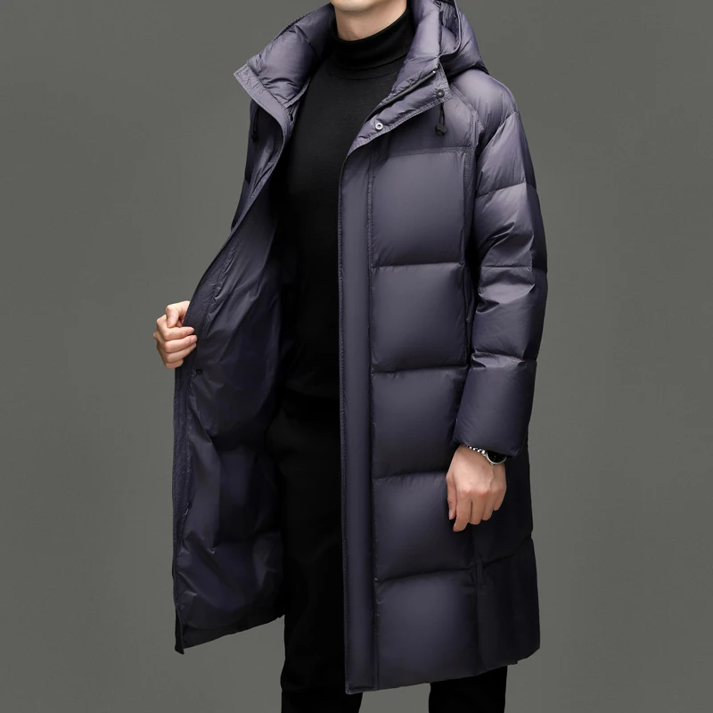 High Quality Men's Casual Fashion Down Jacket  Duck Down  Long Coats Jacket