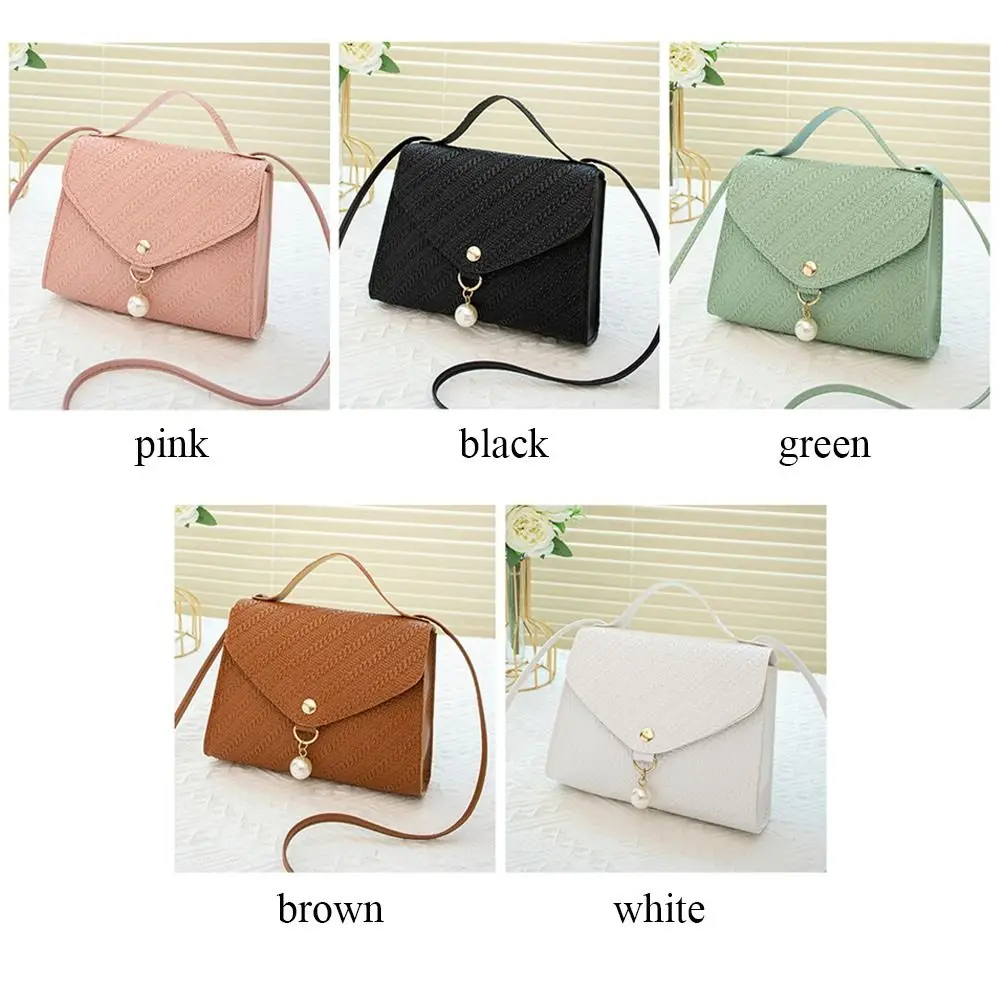 Women Stylish PU Leather Sling Bags Solid Color Shoulder Bags Simple Messenger Bag Girls Phone Bag Purse Leisure Handbags