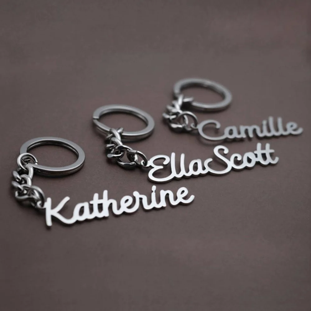 Custom Engraved Name Women Keychain Personalized Stainless Steel Keychain Jewelry Christmas Gift for Friend Llaveros Para Hombre