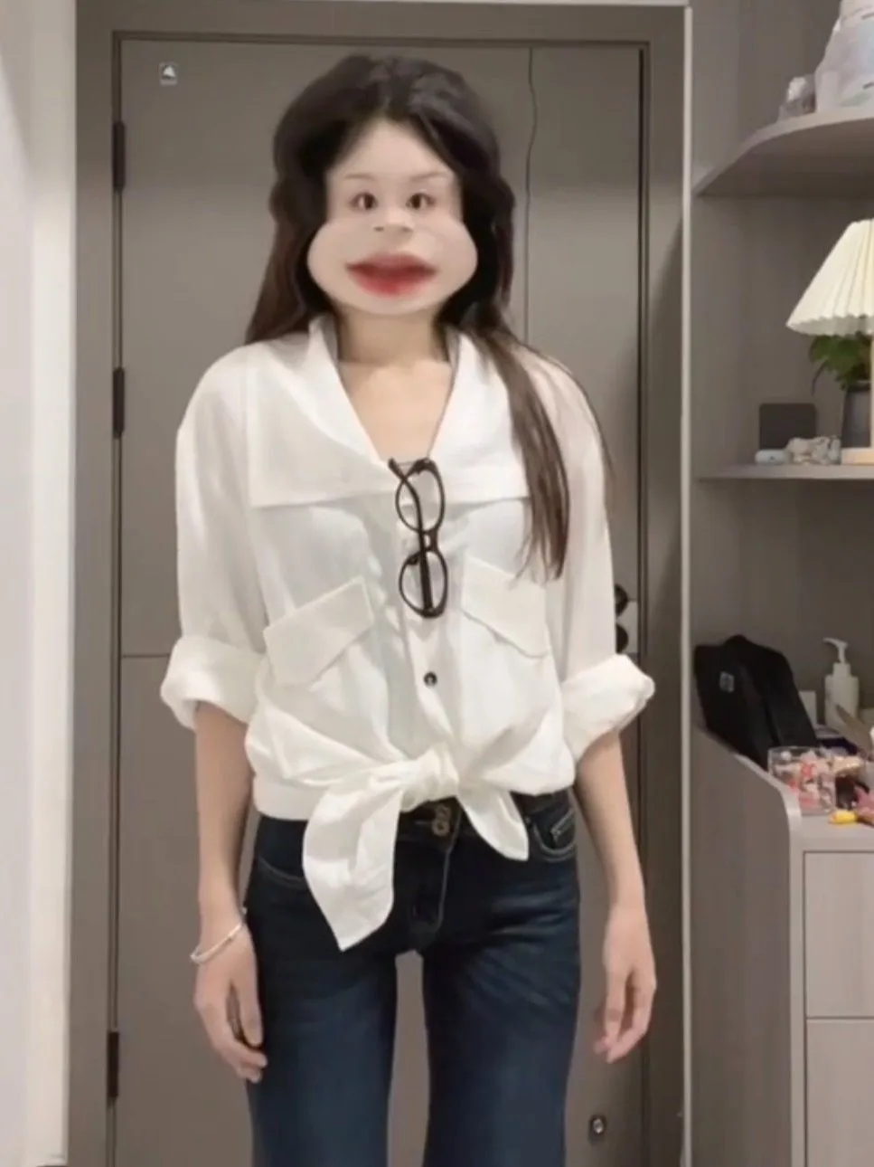 

Женская свободная блузка Ele White с длинным рукавом, весна 2026, новая модель, для повседневной носки, модный топ из смесового хлопка и полиэстера, защита от солнца