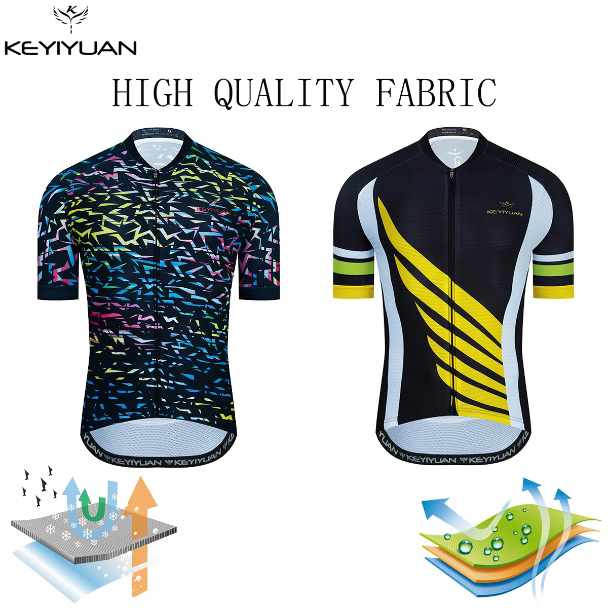 

KEYIYUAN New Summer Short Sleeve Cycling Jersey Men's Bicycle Shirt Breathable Outdoor MTB Clothing Road Mountain Bike Clothes