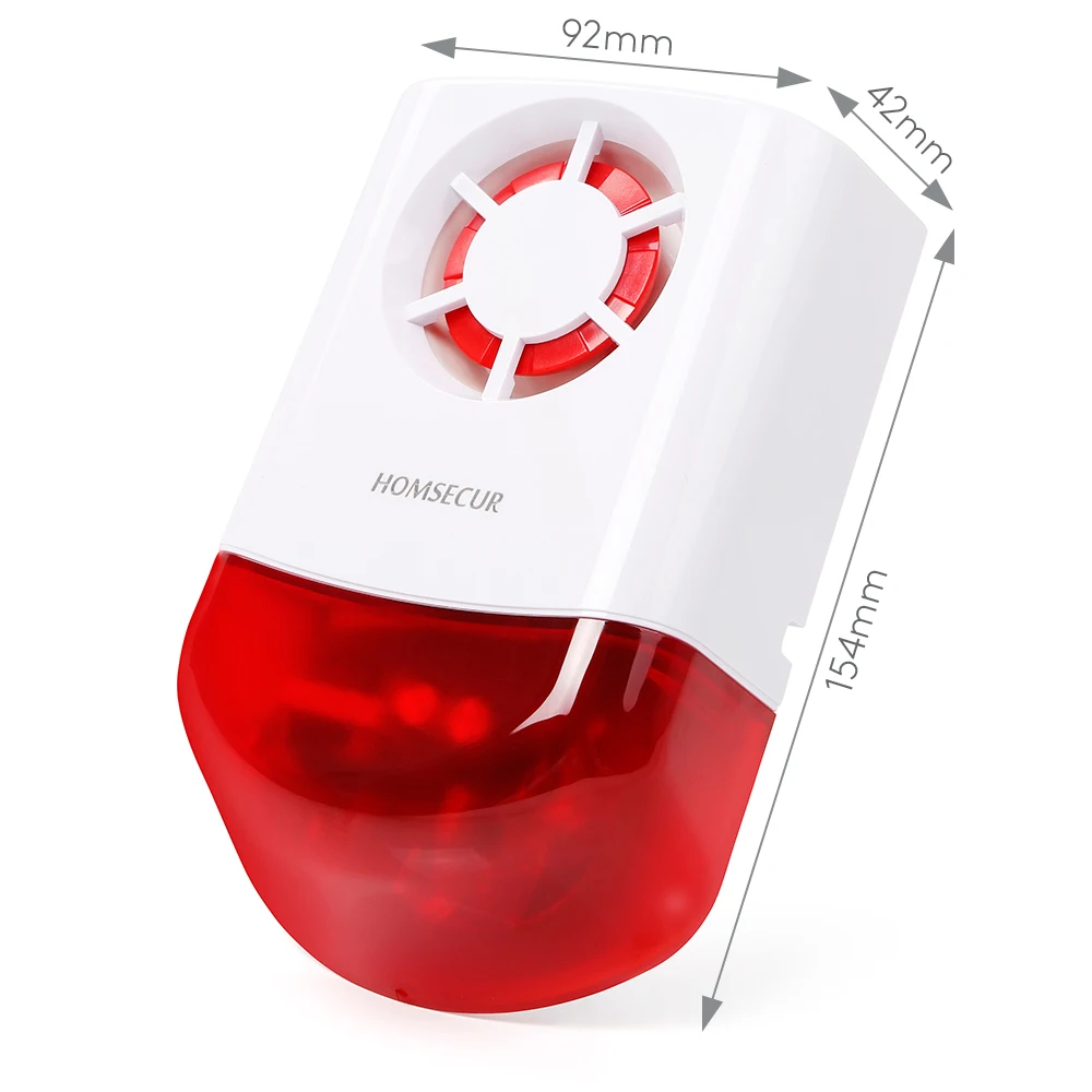 C6-2 433MHz Wireless Outdoor Siren Strobe, Backup Battery Flash Horn Alarm for 4G WiFi Home Security System