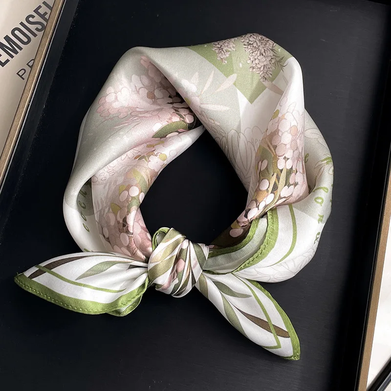 

New 100% Natural Silk Scarf Women Neck Foulard High Quality Bandana Square Headband Hijab Poncho Scarves Pashmina sciarpa шарф