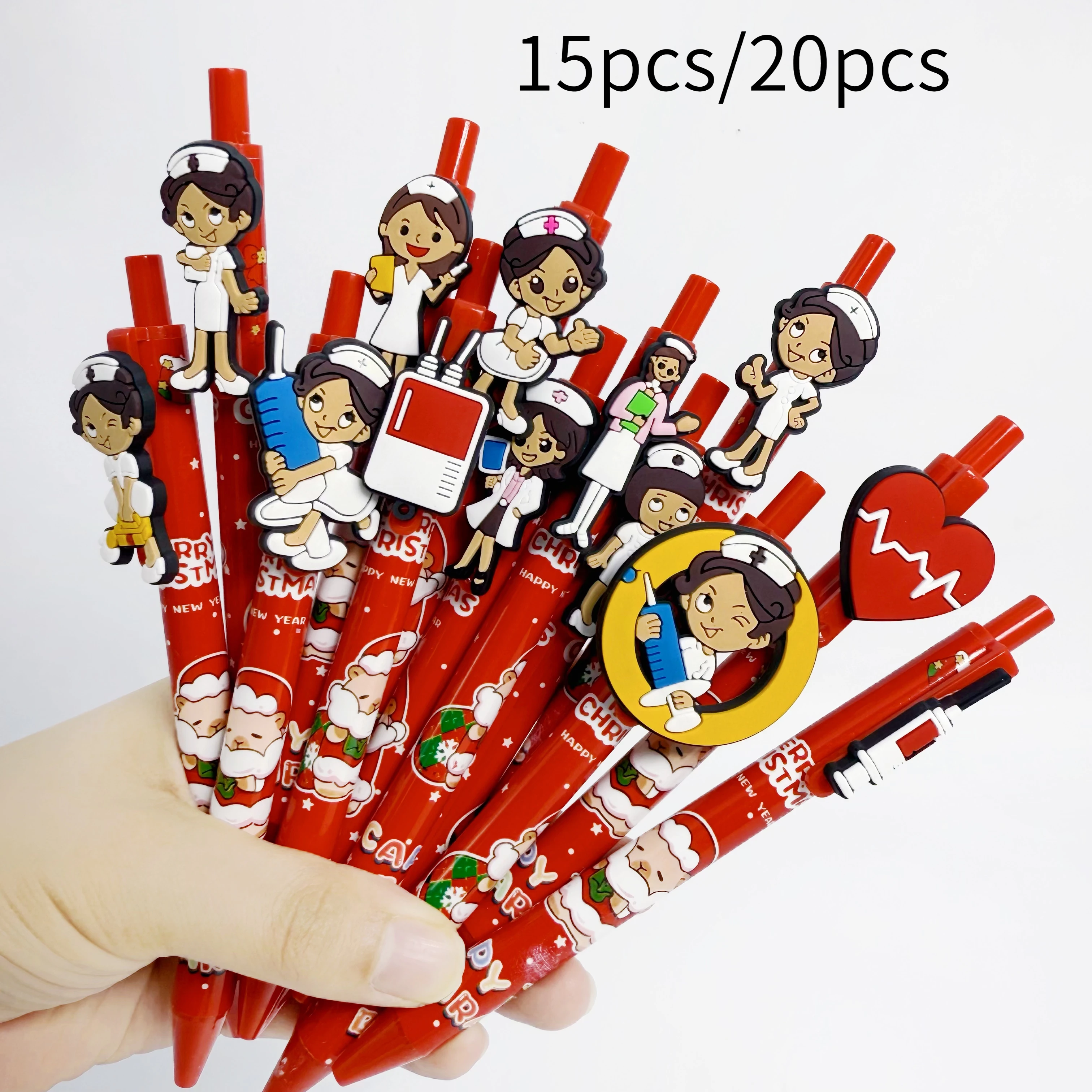 15pcs/20pcs Christmas Nurse Theme Ballpoint Pen Gift Pen Christmas Nurse Medical Professional Ballpoint Pen