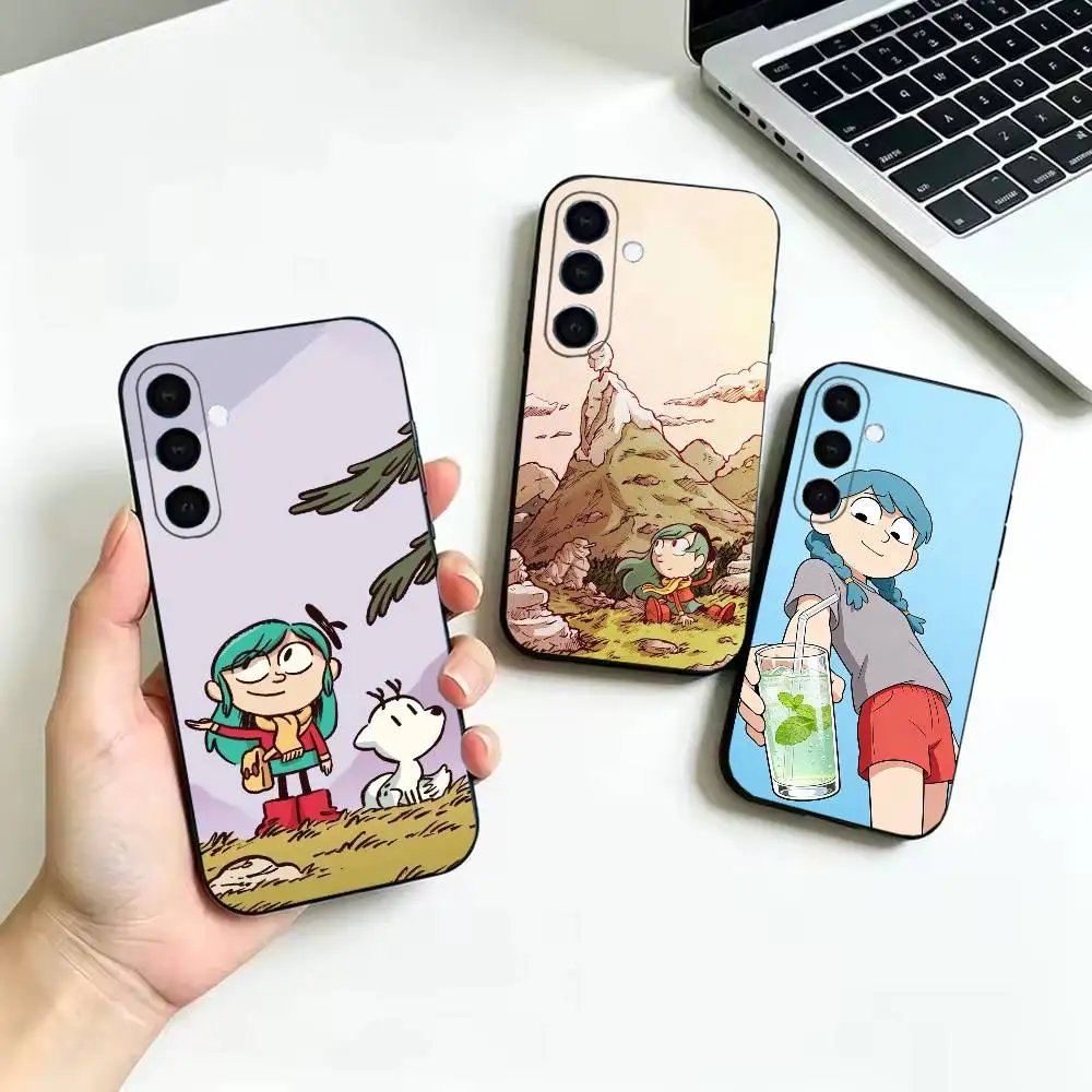 Hot H-Hilda Girl Lovely Soft Black Cover, Fit for Samsung Galaxy A02S,A12,A22,A32,A42,A52,A21S,A31,A41,A51,A71,A72,A73,A30S