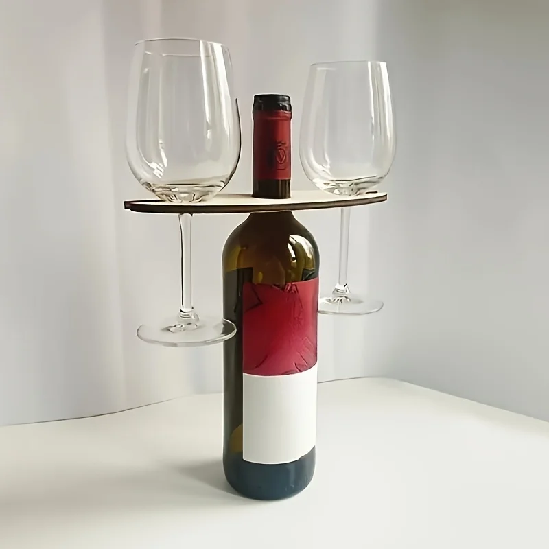 1/3pc Stackable Wooden Wine Rack Space-Saving Glass Cup Holder for Wine Enthusiasts Home Living Room Bar Display Wine Bottle Rac
