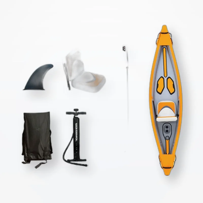 Inflatable Canoe 325cm,TH-325 1 Person 7PSI High Pressure with Aluminium Paddle,Seat&Backpack for Beginner Water Sport