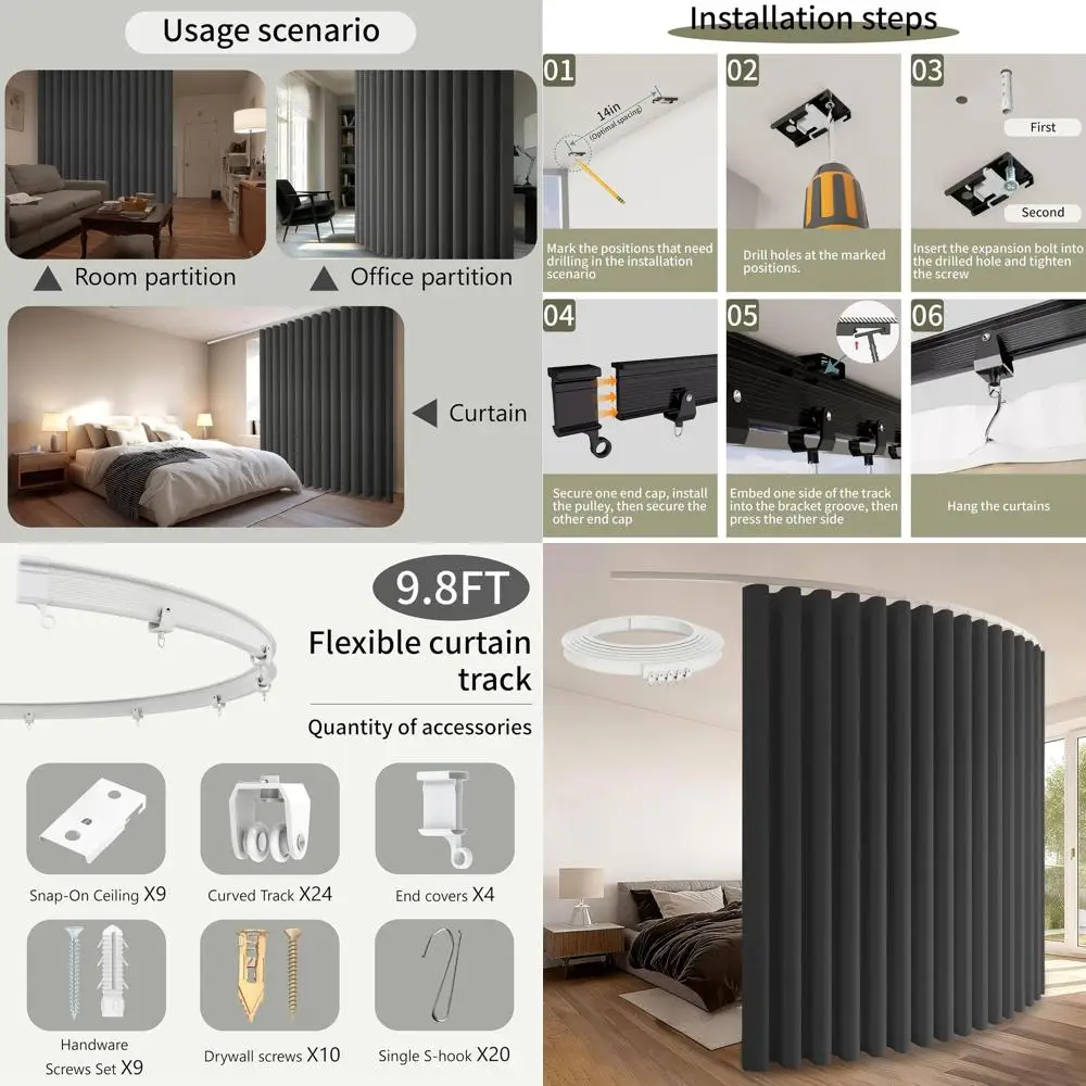 

Серый занавес с термоизоляцией, 105 x 84, с белой потолочной направляющей, разделитель раздвижной двери