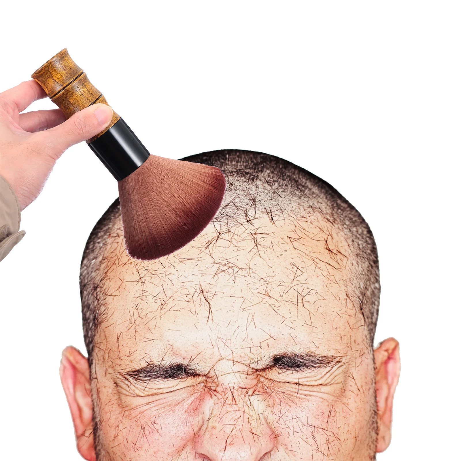 1 pz spazzola per la pulizia dei capelli del collo forniture per parrucchieri manico in legno massello spazzola per taglio di capelli per salone strumento per la depilazione dello spolverino per il collo