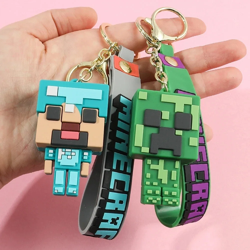 New Creativity My World 3D Sandbox Game Keychain Minecraft Couple Keychain Bag Pendant Cos Action Figure