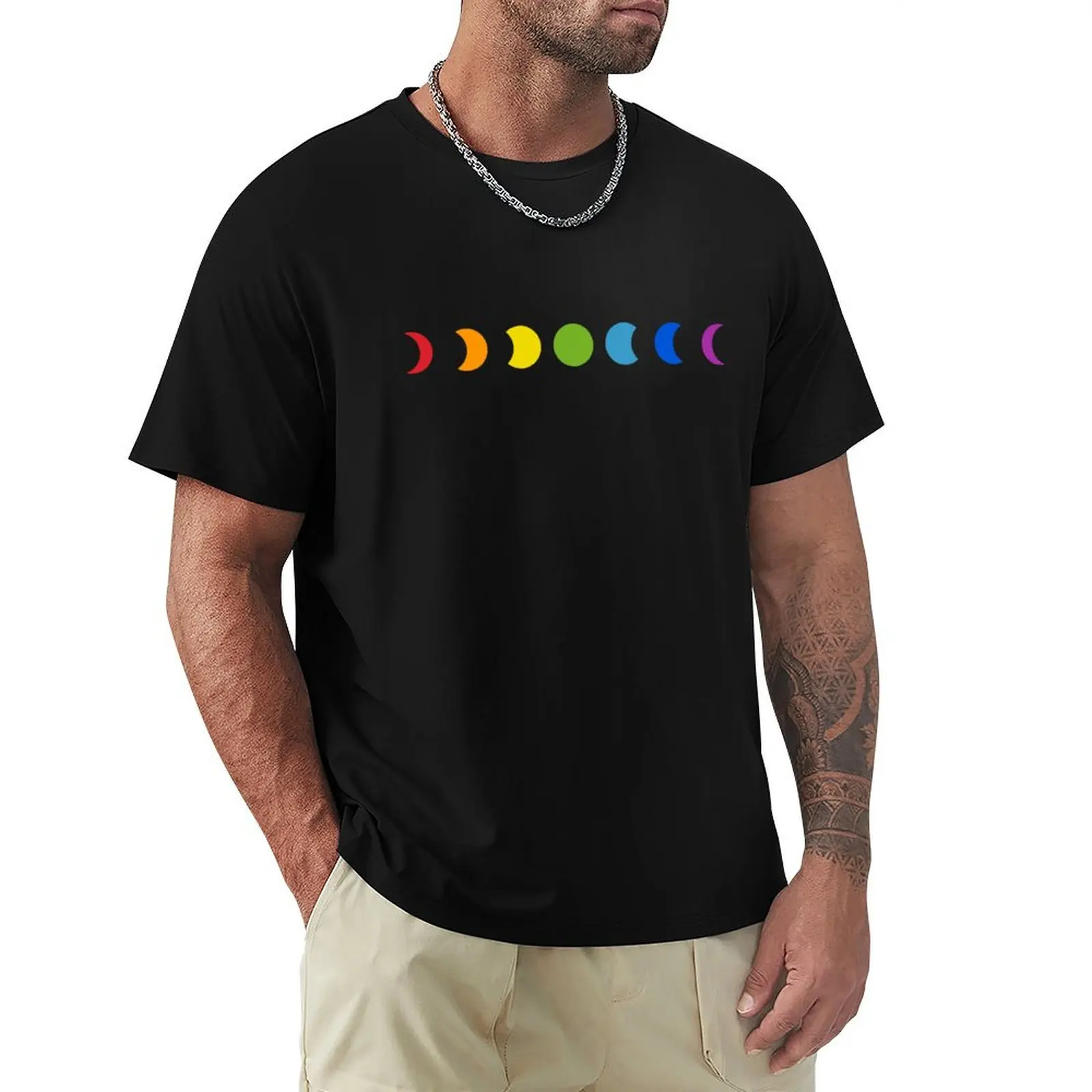 rainbow moon phases T-Shirt customizeds blue archive shirts graphic fruit of the loom mens t shirts