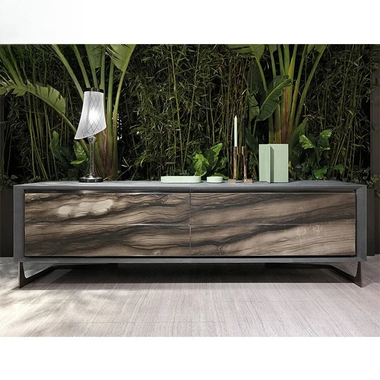 Modern bedroom light luxury drawer storage cabinet Nordic living sofa side cabinet
