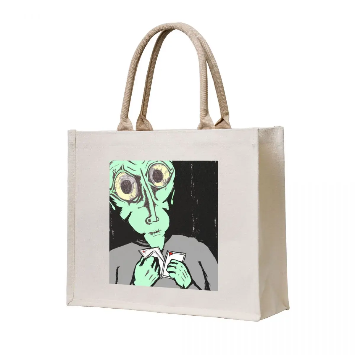 

Alien Playing Poker Tote Bag cloth bag woman the tote bag woman shopping Women's handbag