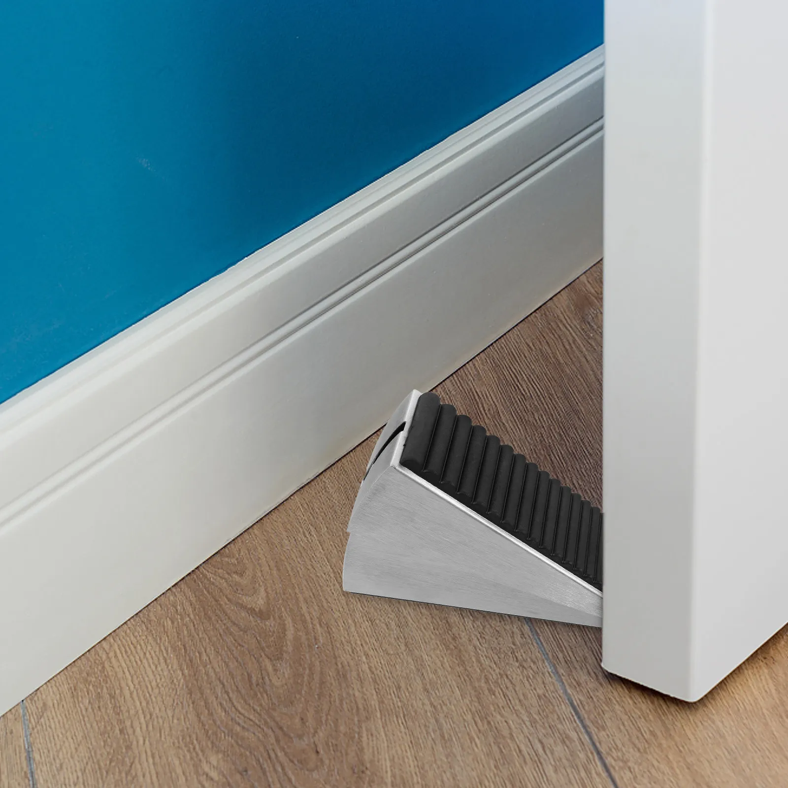 

Heavy Duty Door Stopper 304 Stainless Steel Adjustable Non Slip Rubber Wedge Doorstop for Bottom of Door Stoppers