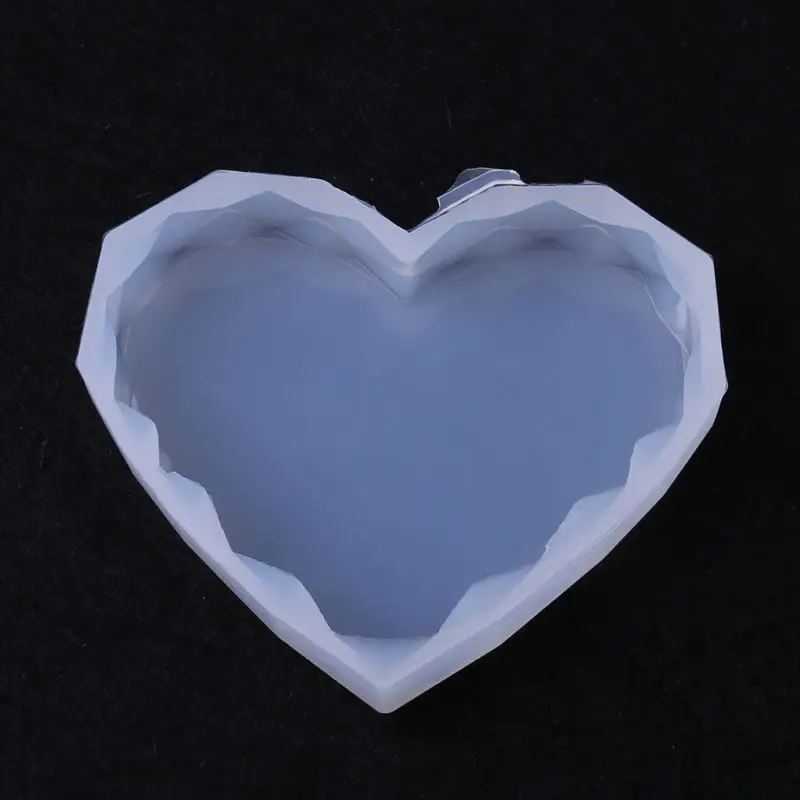 

4 Pcs/set DIY Cup Pad Crystal Epoxy Mold Heart Rhombus Molds High Mirror Handmade Decorations Silicone Mould