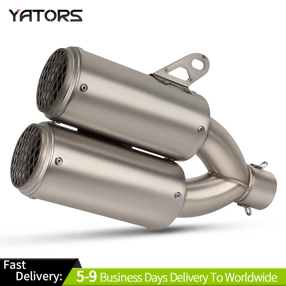 

Universal 51mm Motorcycle Sc Exhaust Mesh Double Tube Muffler Exhaust For Z900 R3 R25 Cbr250rr Cbr500r MT09 R1 Z400 Vespa