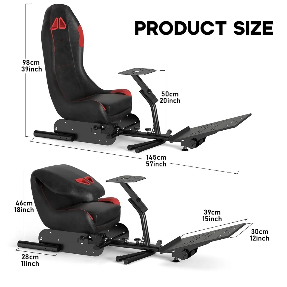 Kokpit Racing Simulator Stojak na kierownicę z siedziskiem Fotel do gier Kokpit Sim Racing